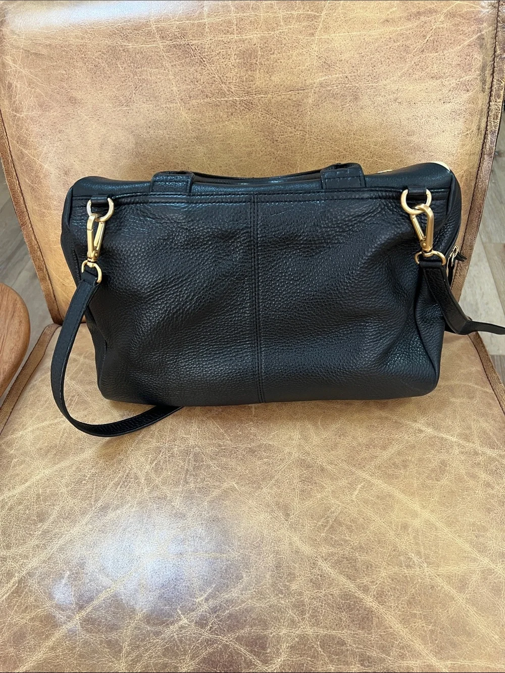 Black & Cream Chevron Leather Satchel Rouge & Lounge leather purse